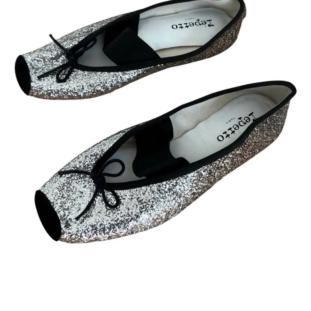 Repetto silver glitter ballet flats